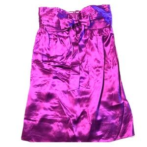 Strapless purple formal dress